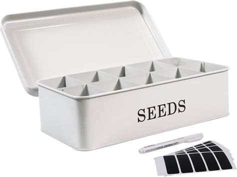 metal seed storage box|garden seed organizer storage box.